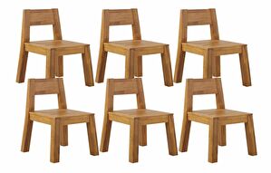 Set 6 ks záhradných stoličiek Livza (svetlé drevo)