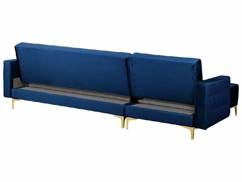 Rohová sedačka Aberlady 4 (námornícka modrá) (s taburetkou) (L)