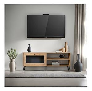 TV stolík/skrinka Pacific (dub + čierna)