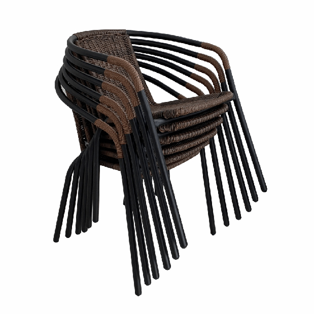 Záhradná stolička Durley (hnedá + čierna) *výpredaj