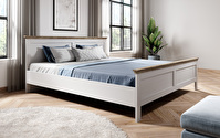 Manželská posteľ 160 cm Elvina S Typ 31 (biely popol + dub lefkas) (darček prehoz ZADARMO)