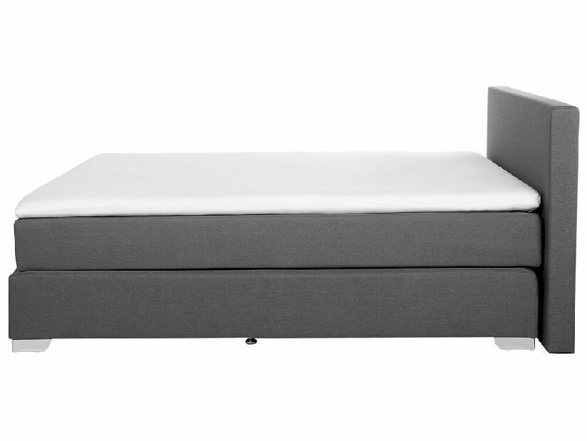 Kontinentálna posteľ 180 cm PRESS (polyester) (sivá) (s matracom a úložným priestorom)