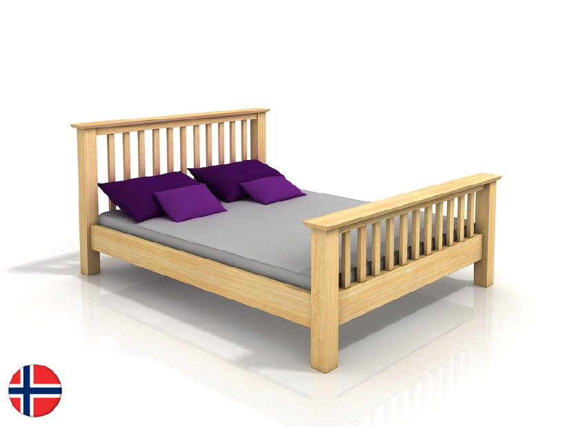 Manželská posteľ 200 cm Naturlig Leikanger (borovica) (s roštom)