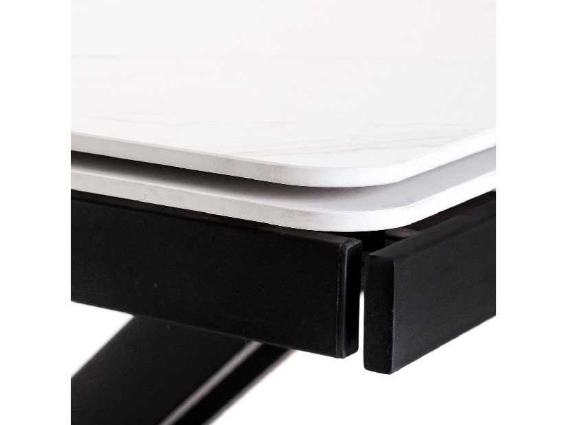 Jedálenský stôl Hefin-450m-BK (čierna + biela) (pre 4 až 6 osôb)