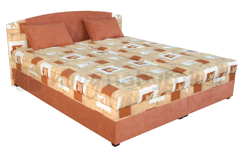 Manželská posteľ 160 cm Blanár Kappa (oranžová + hnedá) (s roštami a matracmi)