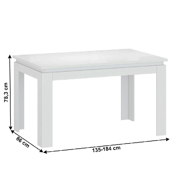 Jedálenský stôl Lafer (biela) (pre 4 až 6 osôb) *výpredaj
