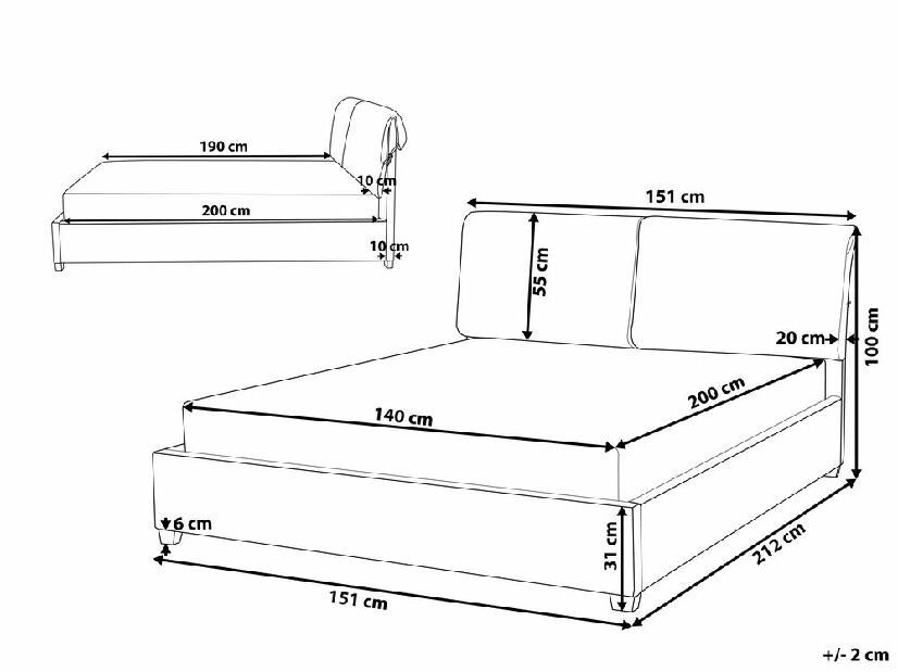 Manželská vodná posteľ 140 cm Blas (béžová) (s roštom a matracom)
