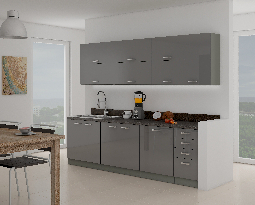 Kuchyňa Gonir 260 cm (sivá) *výpredaj