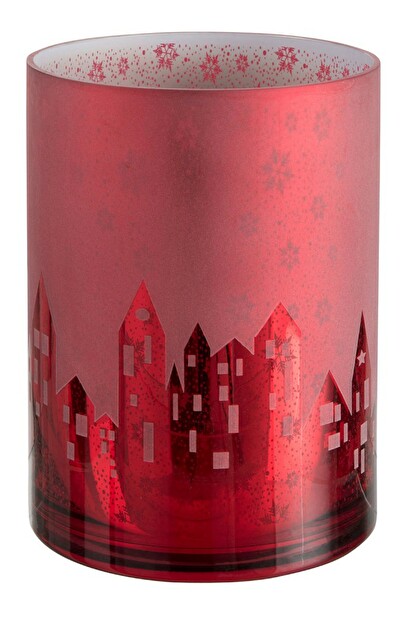 Svietnik Jolipa Na čajovú sviečku Nordic Bliss (18x18x24cm) (Červená)