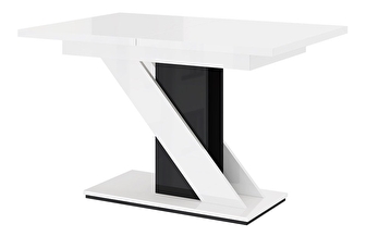 Jedálenský stôl Eksuper (lesk čierny + lesk biely) *výpredaj
