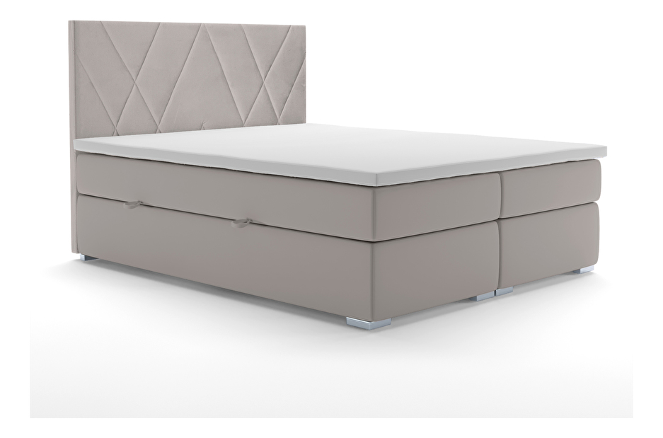 Manželská posteľ Boxspring 160 cm Lanarra (béžová) (s úložným priestorom)