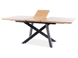 Rozkladací jedálenský stôl 160-220 cm Carlos (dub + čierna) (pre 8 a viac osôb)