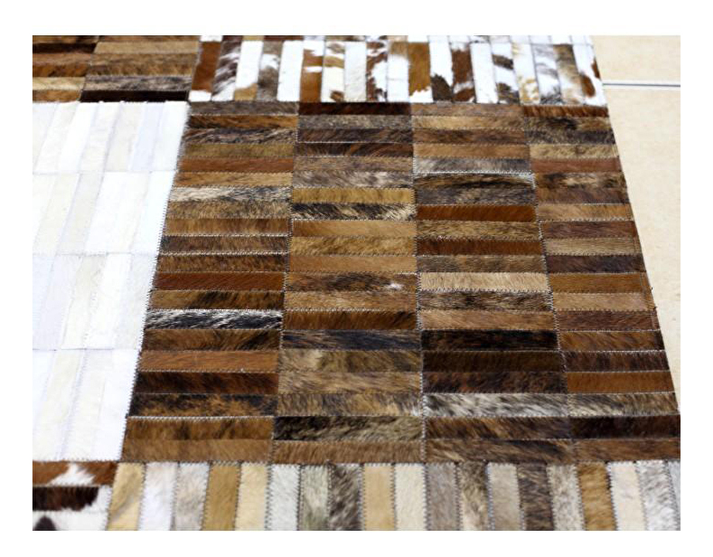 Kožený koberec 120x180 cm Korlug TYP 04 (hovädzia koža + vzor patchwork)