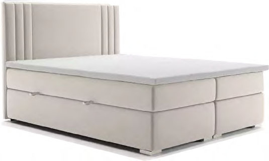 Manželská posteľ Boxspring 180 cm Morcano (s úložným priestorom) (krémová) *výpredaj