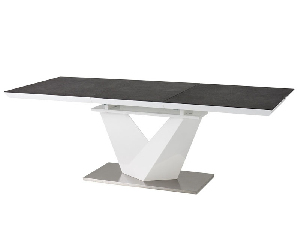 Rozkladací jedálenský stôl 160-220 cm Allegra (čierna + biela) (pre 8 a viac osôb)