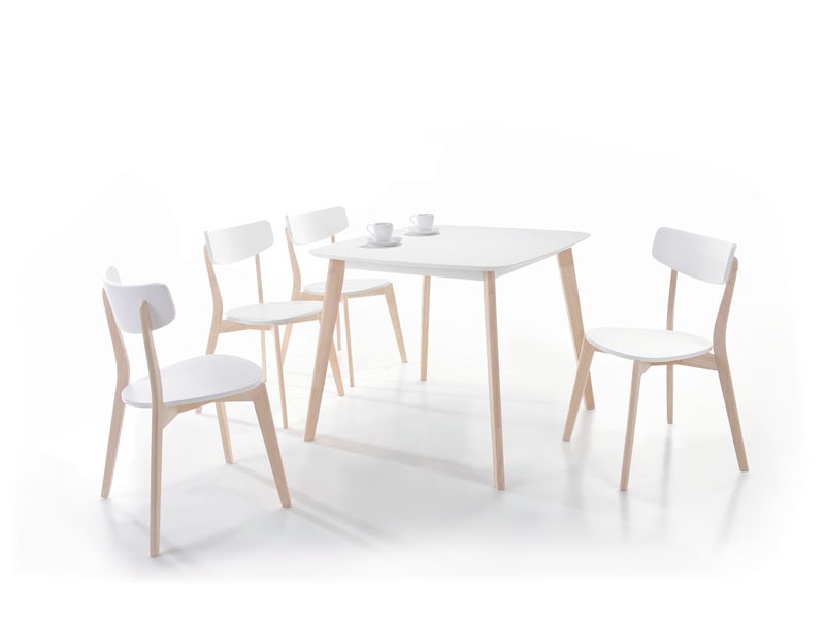 Jedálenský stôl Turriff (biela + dub bielený) (pre 4 osoby) *výpredaj