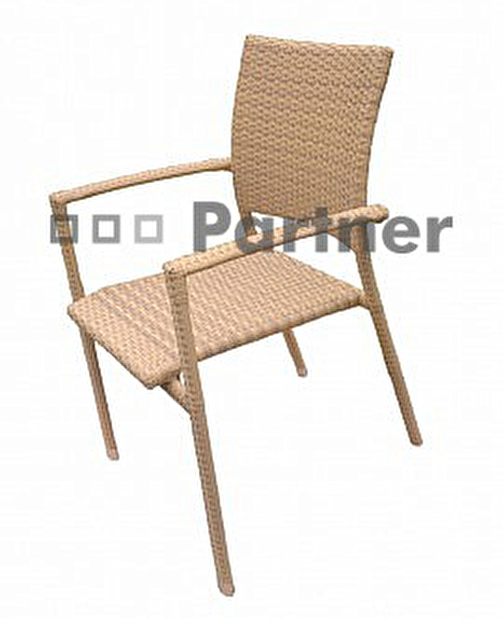 Záhradná stolička C88101 béžová (umelý ratan)