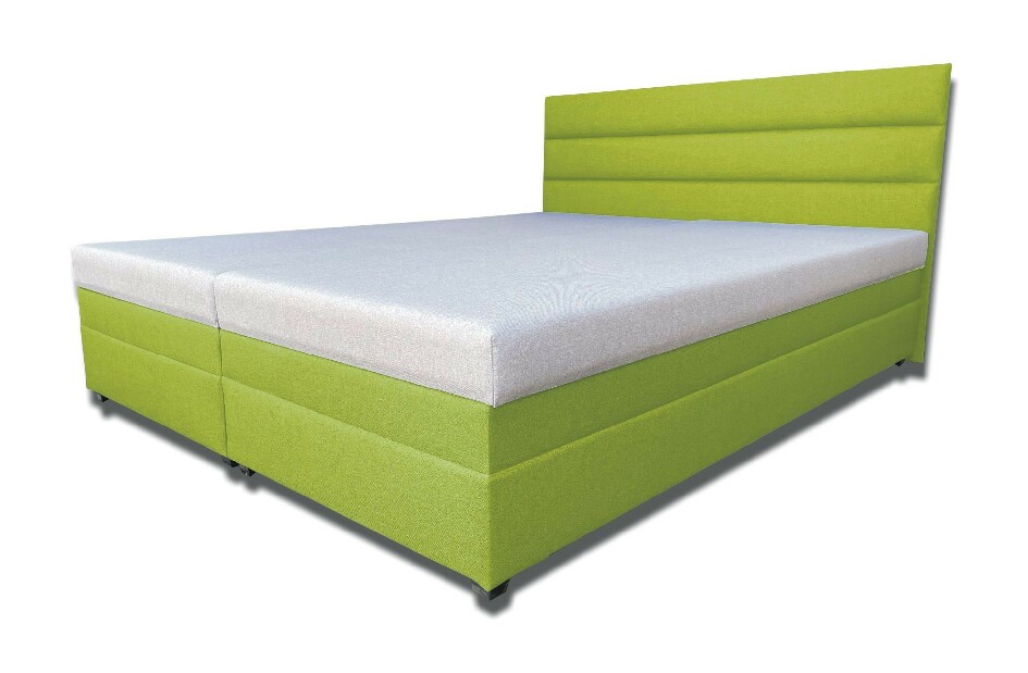 Manželská posteľ 160 cm Rebeka (s pružinovými matracmi) (sýto-zelená)