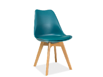 Jedálenská stolička Kim (modrá + buk)