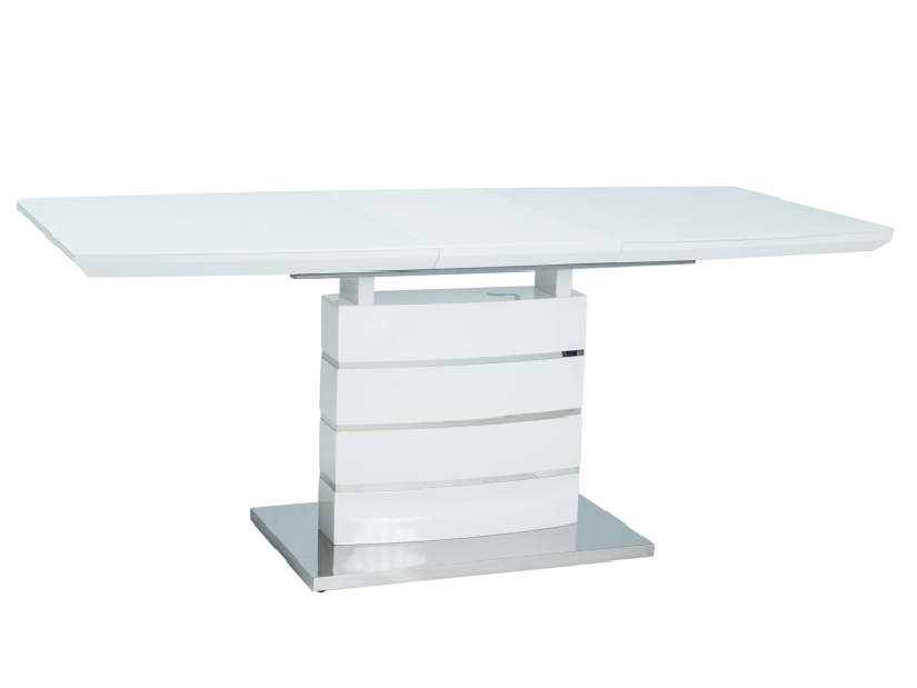 Rozkladací jedálenský stôl 140-180 cm Leisha (biela + biela) (pre 4 až 8 osôb)
