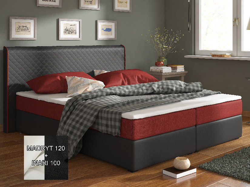 Manželská posteľ Boxspring 160 cm Bergamo (s matracom Megacomfort Visco) *výpredaj