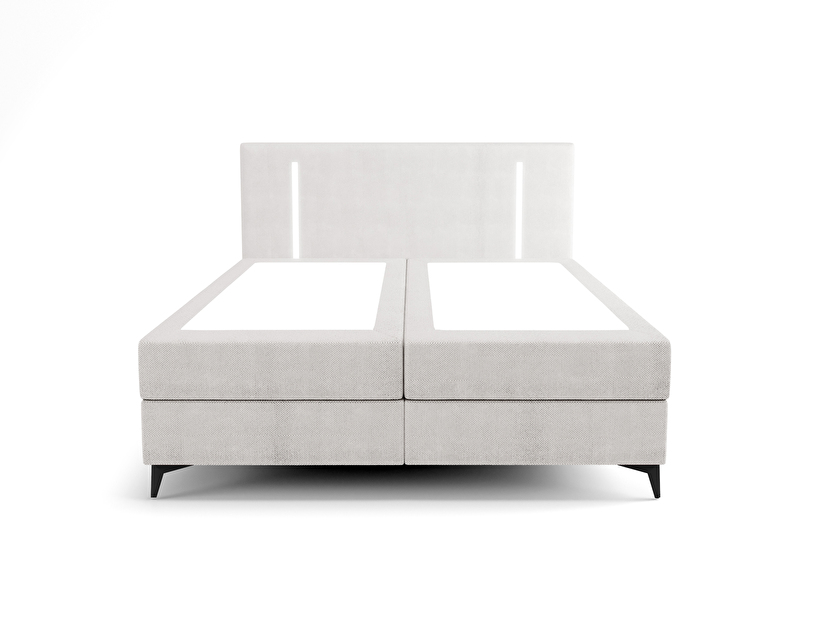 Manželská posteľ 200 cm Ortega Comfort (sivá) (s roštom a matracom, s úl. priestorom) (s LED osvetlením)