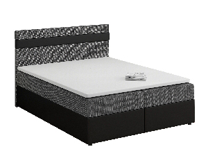 Manželská posteľ Boxspring 180x200 cm Mimosa Comfort (melíorvaná sivá + čierna) (s roštom a matracom)