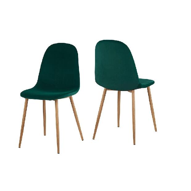 Set 2 ks. jedálenských stoličiek Angelique (smaragdová + buk) *bazár