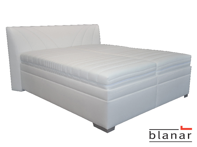 Manželská posteľ 180 cm Blanár Velvet (biela) (s roštom, matracom, dennou dekou a vankúšmi)