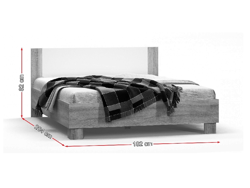 Manželská posteľ 180 cm Marlon (dub sonoma + biela) (s roštom)