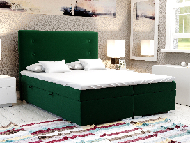 Manželská posteľ Boxspring 180 cm Grini (smaragdová) (s úložným priestorom)
