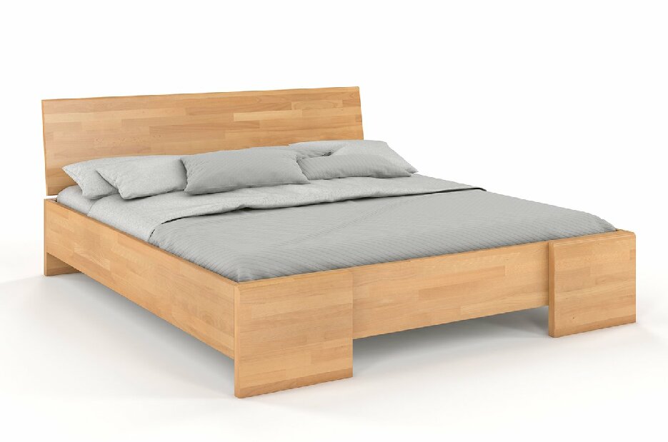 Manželská posteľ 180 cm Naturlig Blomst High (buk) (s roštom)