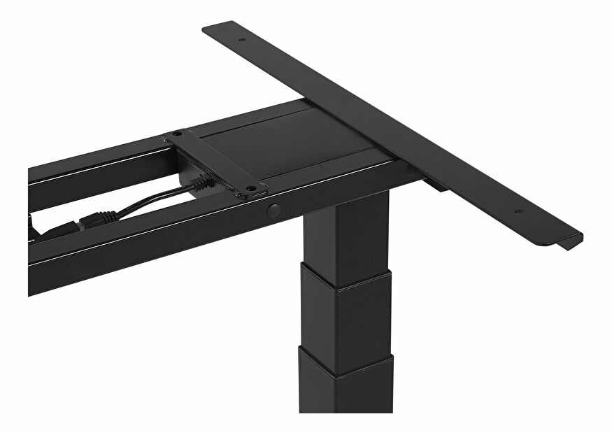 Písací stôl DESIRA II (180x80 cm) (sivá + čierna) (el. nastaviteľný)