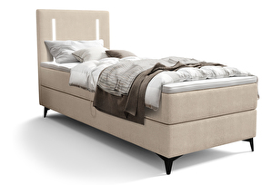 Jednolôžková posteľ 90 cm Ortega Bonell (béžová) (s roštom, s úl. priestorom) (s LED osvetlením)