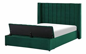 Manželská posteľ 140 cm Noya (zelená) (s roštom) (s úl. priestorom)