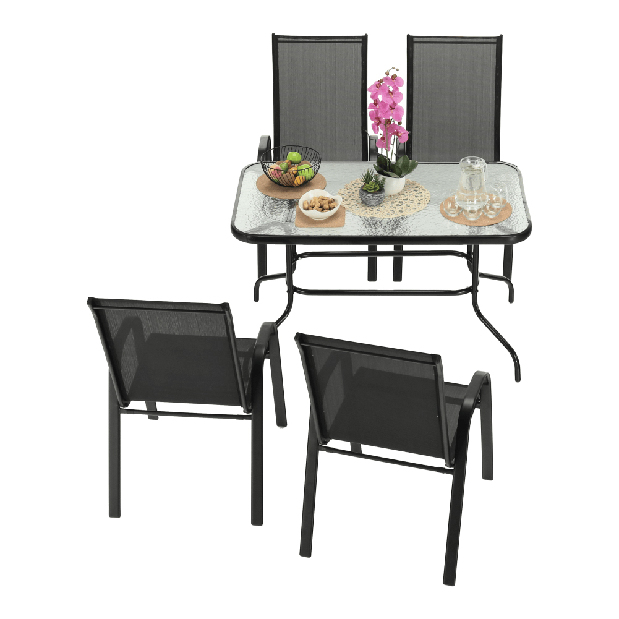 Záhradná stolička Morel (čierna) *bazár