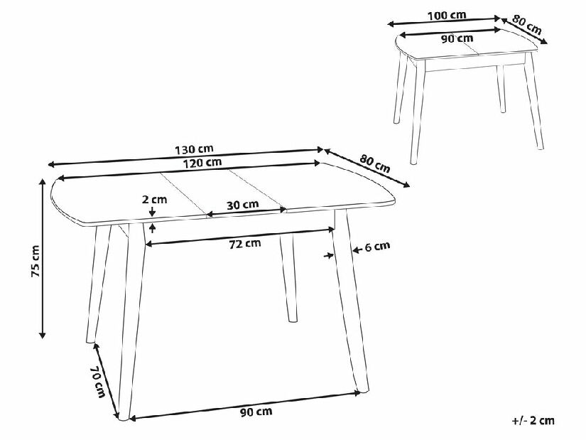 Jedálenský stôl Tommino (tmavé drevo) (pre 4 osoby)