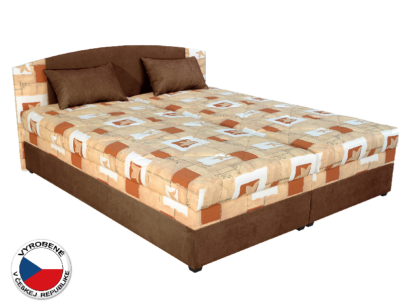 Manželská posteľ 180 cm Blanár Kappa (oranžová + hnedá) (s roštami a matracmi)