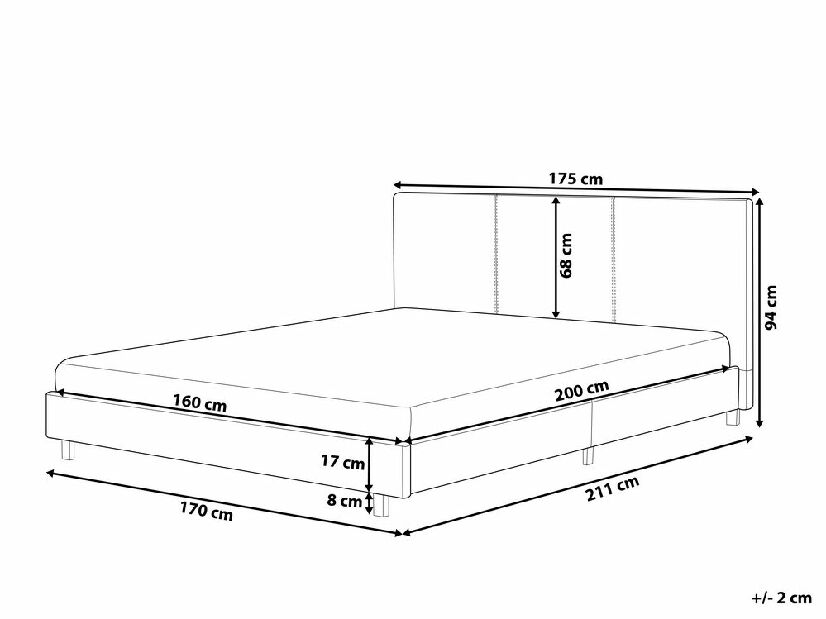 Manželská posteľ 160 cm ALVIA (s roštom) (béžová)