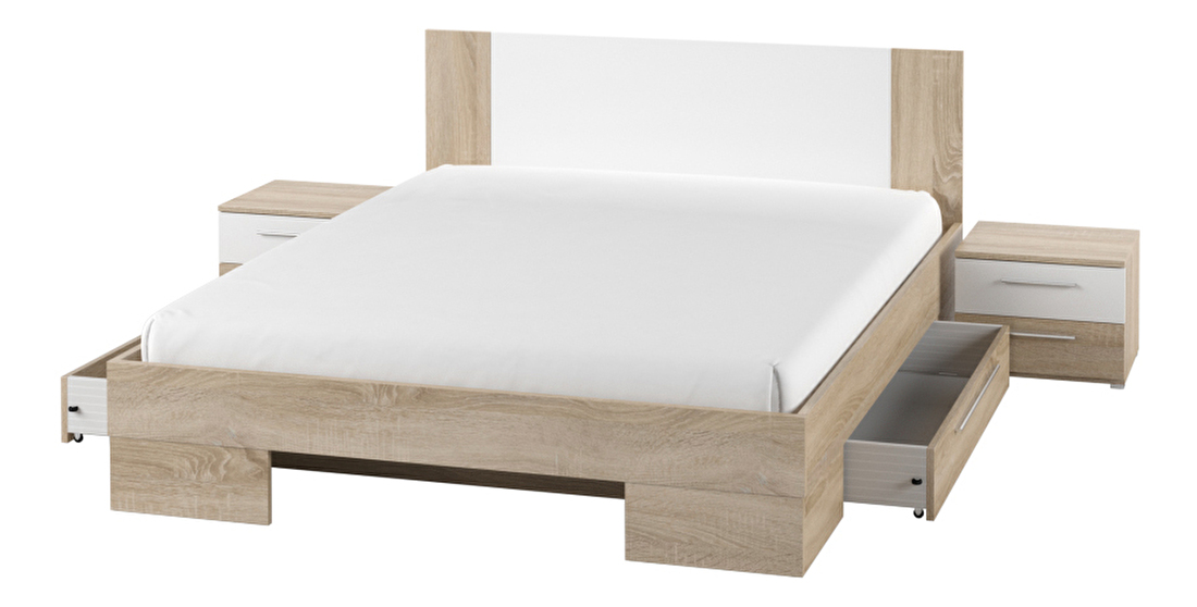 Úložný priestor k posteli Verwood Typ 83 (dub sonoma + biela) (2 ks.)