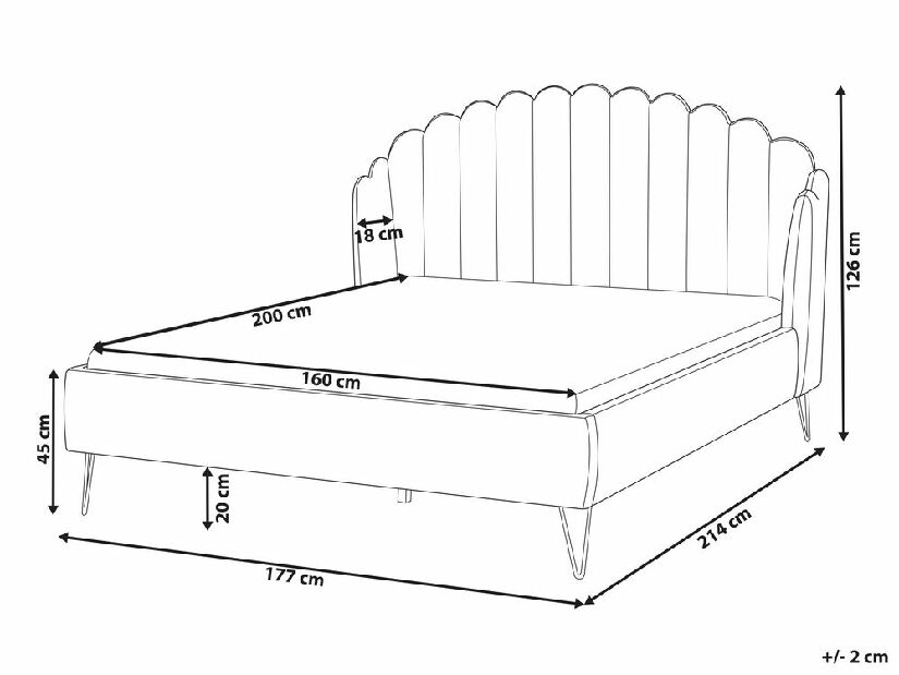 Manželská posteľ 160 cm Alise (svetlohnedá) (s roštom)