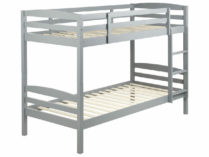 Poschodová posteľ 90 cm Reggeton (sivá) (s roštom)