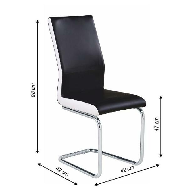 Set 4 ks. jedálenskcýh stoličiek Nacton (čierna + biela) *výpredaj