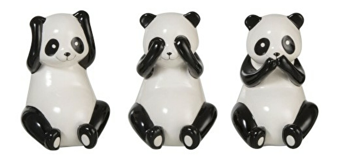 Doplnok do kuchyne Jolipa Panda Crush (čierna + biela) 13x9x9cm (3ks)