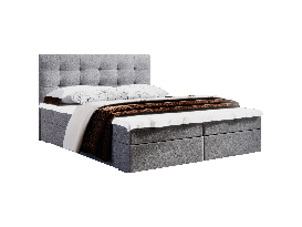 Manželská posteľ  Boxspring 140 cm Fade 2 (sivá) (s matracom a úložným priestorom)