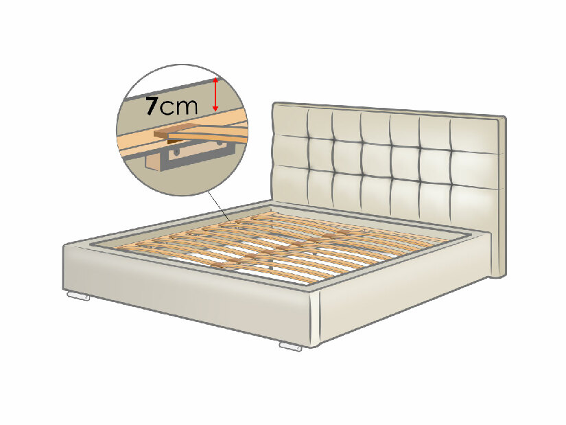 Čalúnená posteľ s úložným priestorom Mikael (180x200) (Rico 1)