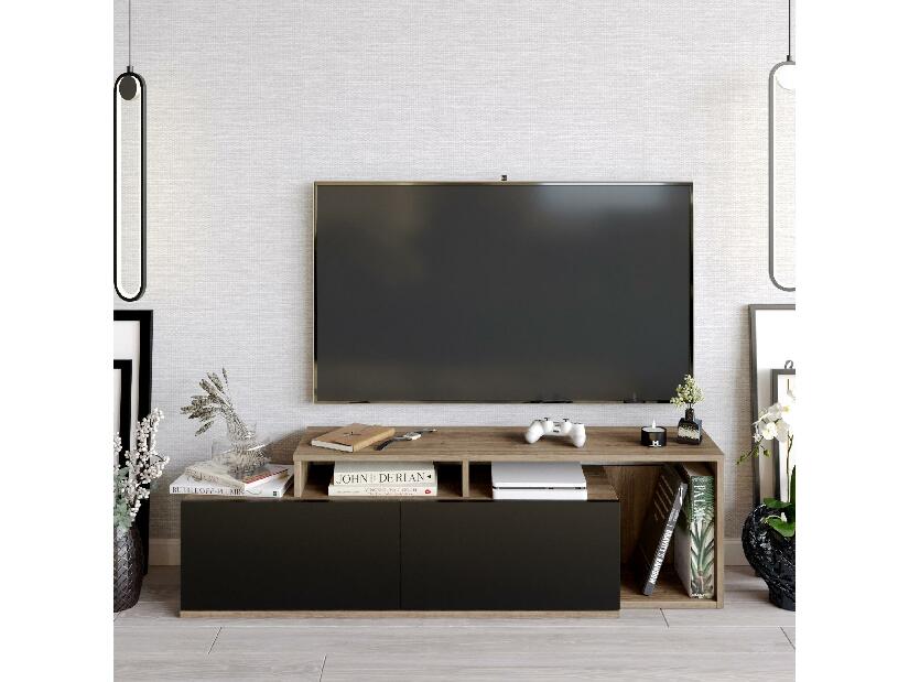 TV stolík/skrinka Neru (orech + čierna)