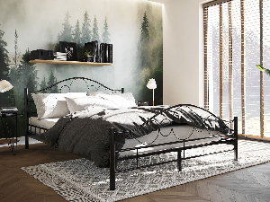 Kovová posteľ Mirjan Marigold (čierna) (160x200)
