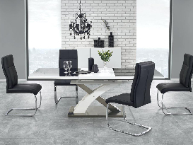 Jedálenský stôl Shenna 2 (čierna + biela) (pre 6 až 8 osôb)