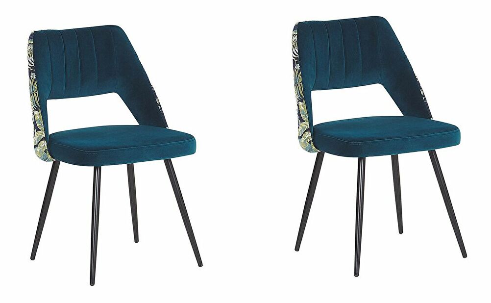 Set 2 ks. jedálenských stoličiek ASHLEY (modrá)